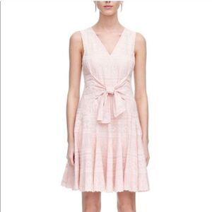 Rebecca Taylor Embroidered Blush Fit and Flare Flirty Cotton Sleeveless Dress